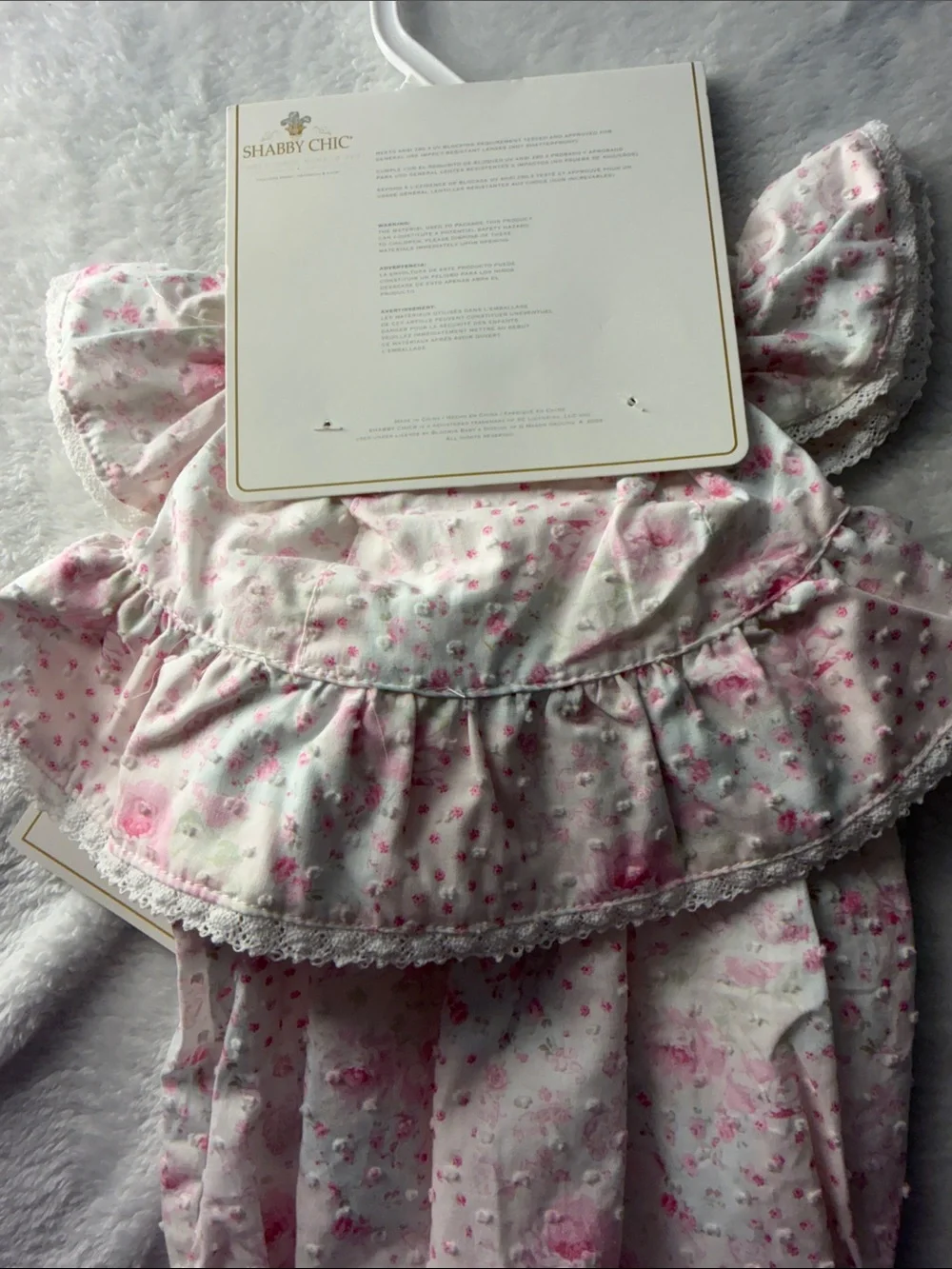 Shabby Chic Pink Floral Baby Romper with Pale Pink Round Sunglasses